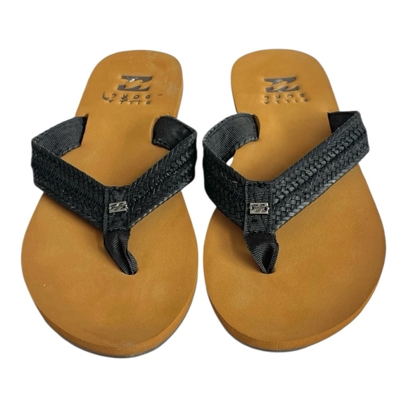 BILLABONG KAI Women’s Off Black Braided Vegan Leather Sandals Flip Flops 6.5 - Picture 3 of 8